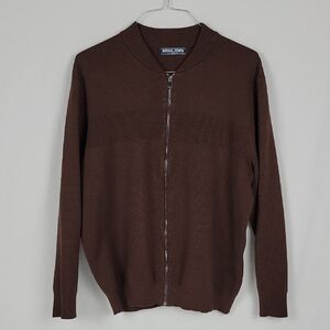 PJ Paul Jones Men's Brown Zip-Up Sweater Size XL
